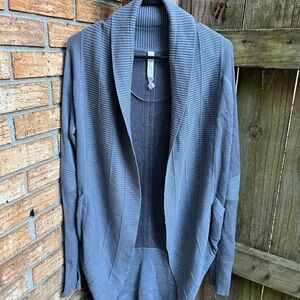 Lululemon Athletica Gray/Blue Ribbed Transformation Wrap Sweater